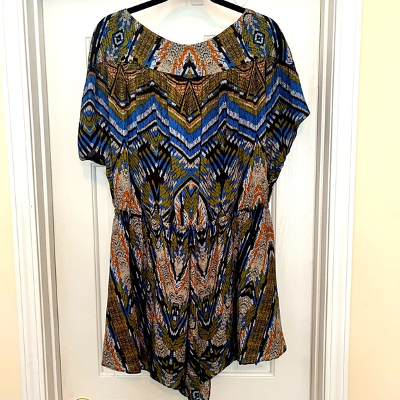 Free People romper, short sleeve, tie waist, size L - Picture 2 of 6
